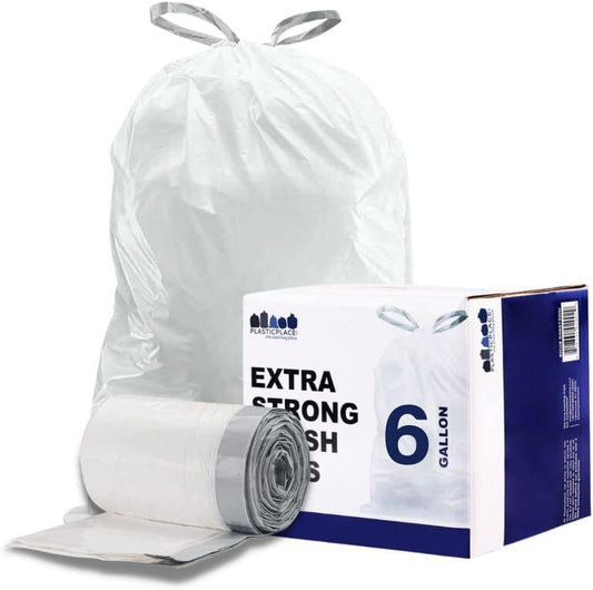 6 Gallon Drawstring Bags - 0.7 Mil - 100/Case