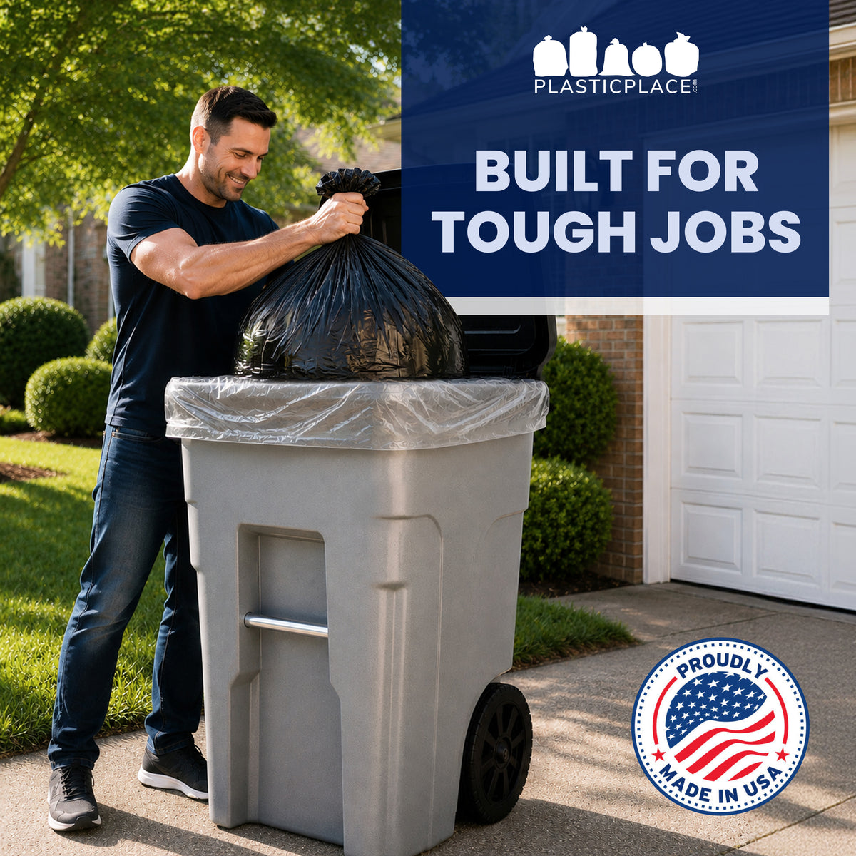 65 Gallon Trash Bags - 1.5 Mil - 50/Case