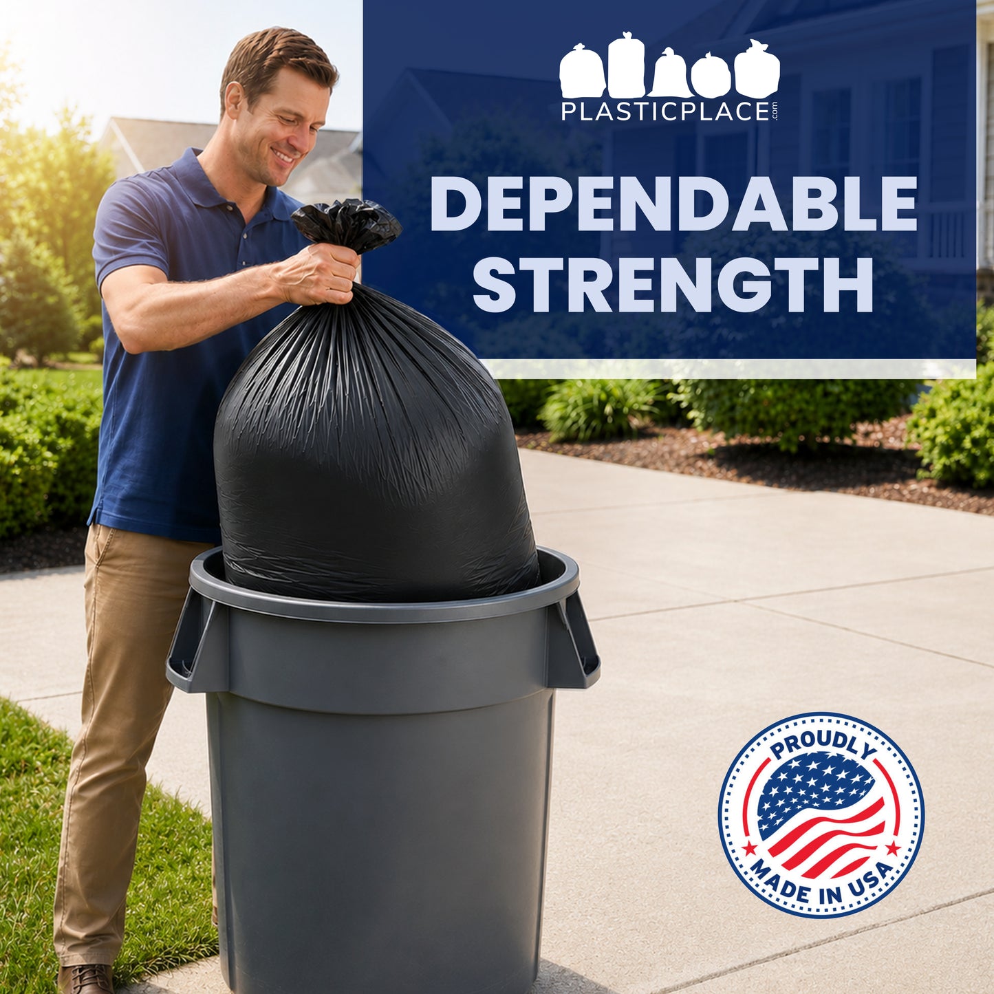 55-60 Gallon High Density Bags - 22 Micron - 100/Case