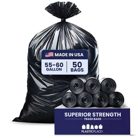 55-60 Gallon Trash Bags on Rolls - 1.5 Mil - 50/Case