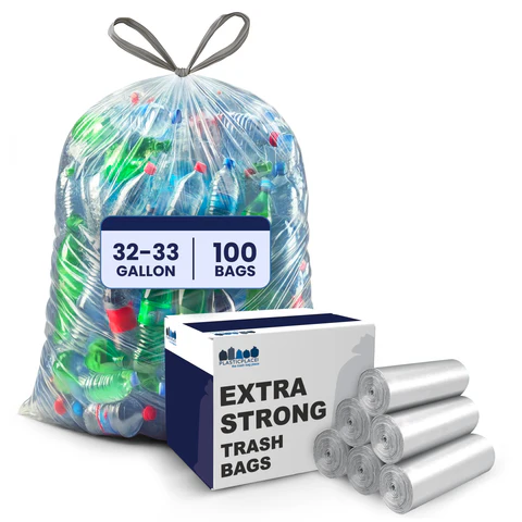 32-33 Gal Drawstring Bags - 0.9 Mil - 100/Case