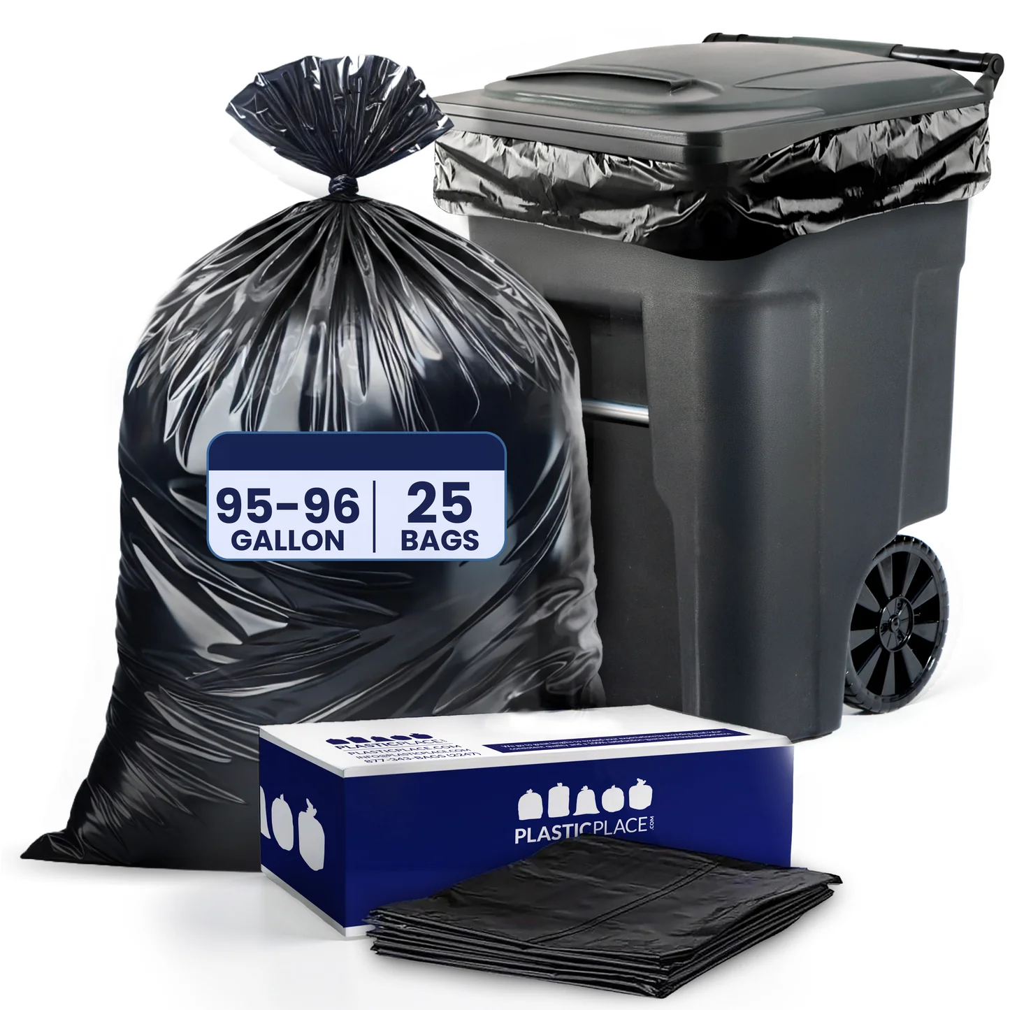 95-96 Gallon Trash Bags - 3.0 Mil - 25/Case