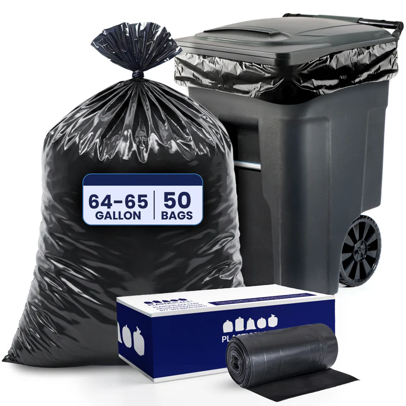 64-65 Gallon Toter Compatible Trash Bags - 2.0 Mil - 50/Case