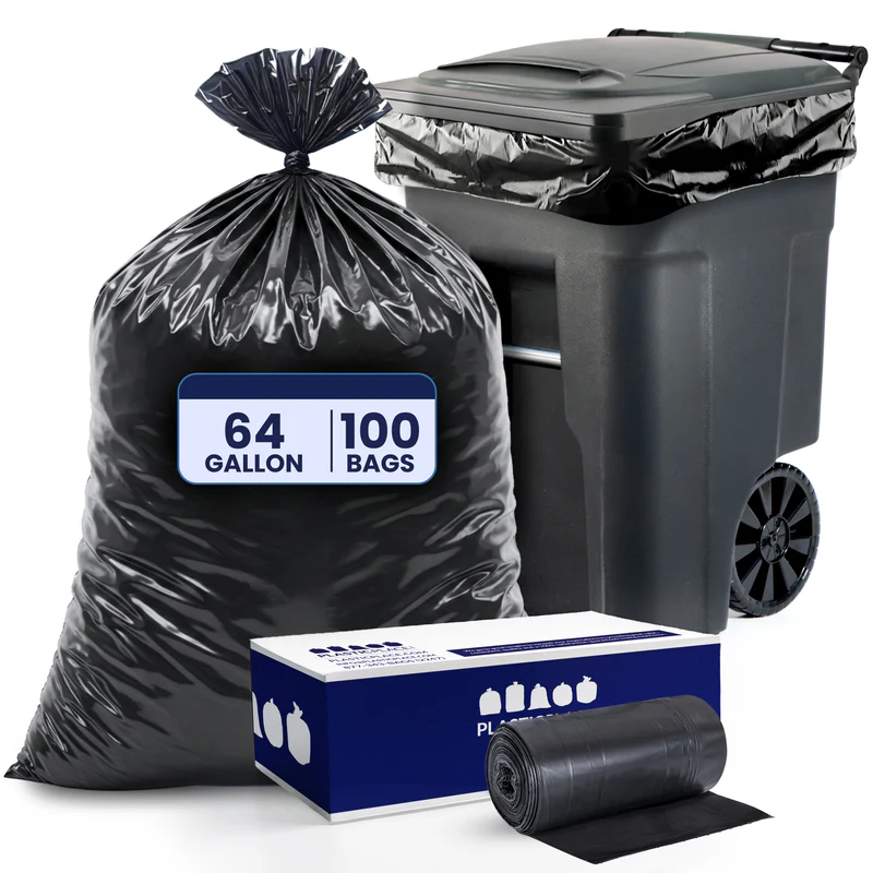 64 Gallon Toter® Compatible Trash Bags on Rolls - 1.2 Mil - 25/Case