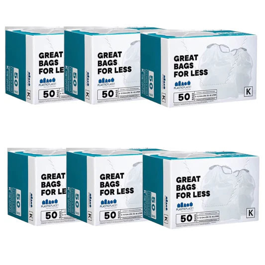 Simplehuman®* Compatible Trash Bags, Code K, 1.2 Mil - 300 Count Bulk Pack