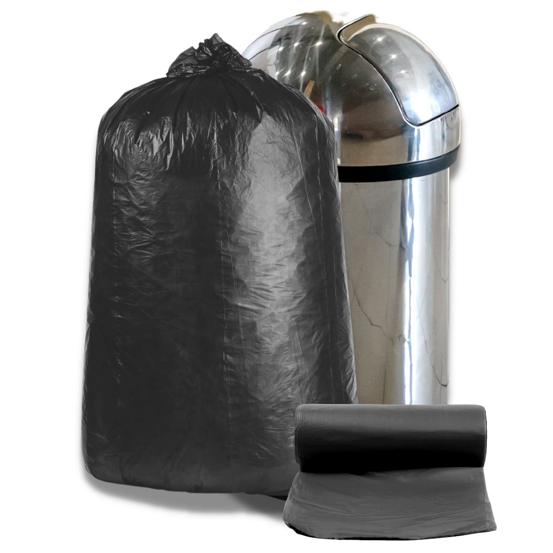 32-33 Gal. Black Trash Bags, HD 16 Mic, 33x40