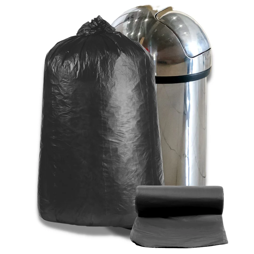 32-33 Gal. Black Trash Bags, HD 16 Mic, 33x40, W33HDB2