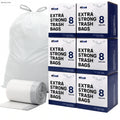 Wholesale 8 Gallon Drawstring Bags, 0.7 Mil, White - 600 Count