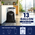 13 Gallon Extra Tall Black Drawstring, Jr Pack - 1.2 Mil - 50/Case