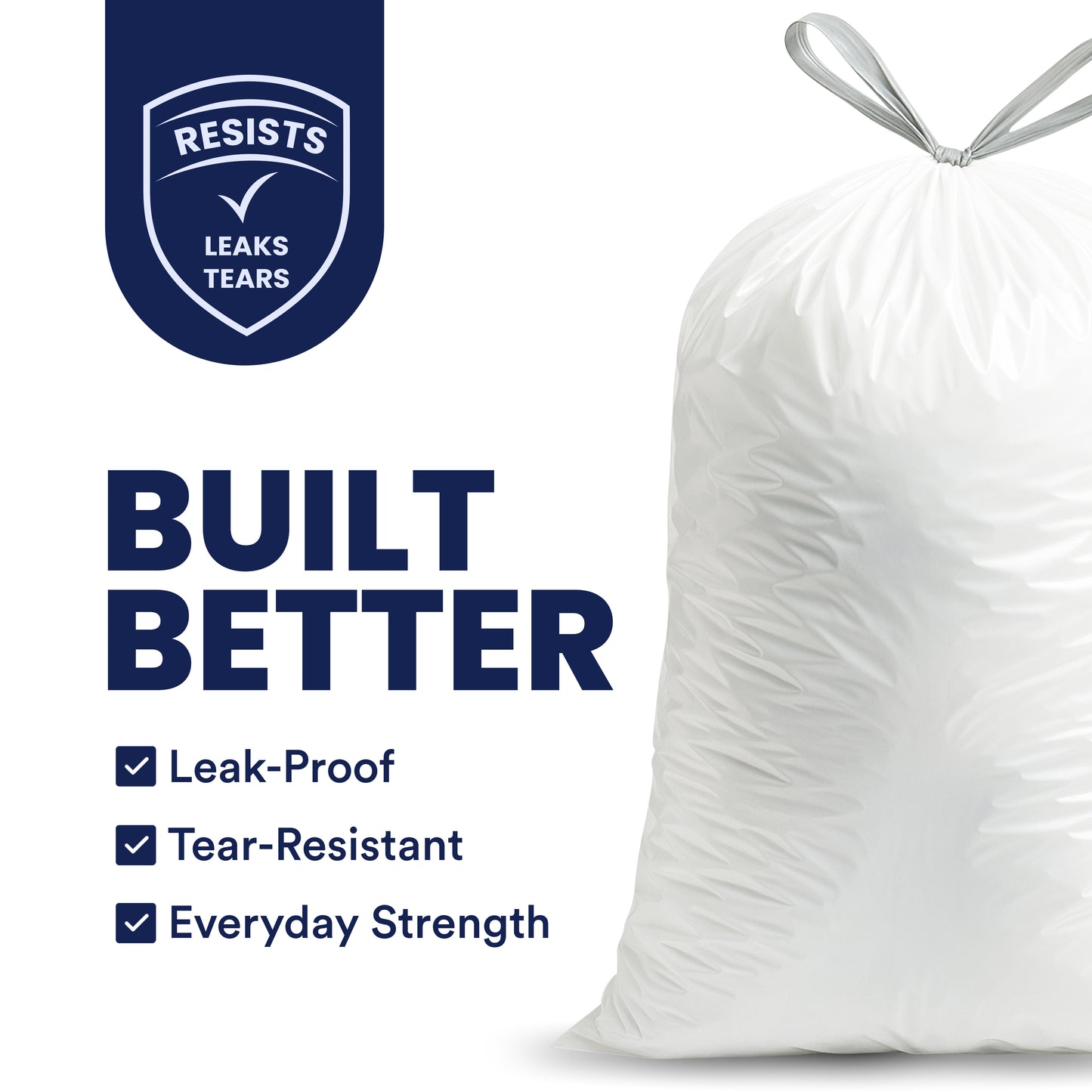 5 Gallon Drawstring Bags - 0.9 Mil - 100/Case