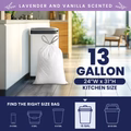 Wholesale 13 Gallon Extra Tall  Drawstring Trash Bags, 1.2 Mil Lavender & Vanilla Scented - 300 Count