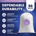 13 Gallon Extra Tall Drawstring Lavender & Vanilla Scented Bags - 1.2 Mil - 50/Case