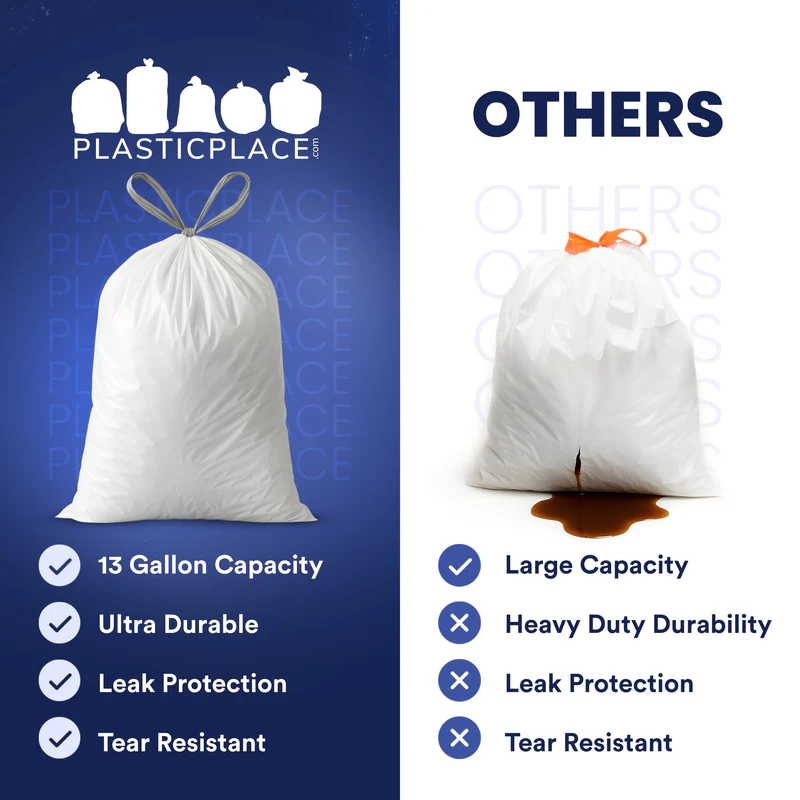 4 Gallon Drawstring Bags - 0.7 Mil - 200/Case
