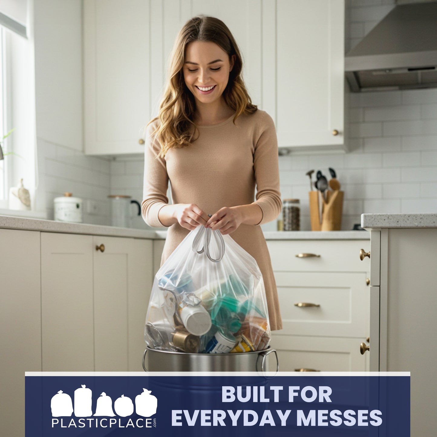 13 Gallon Extra Tall Clear Drawstring Bags - 1.0 Mil - 200/Case