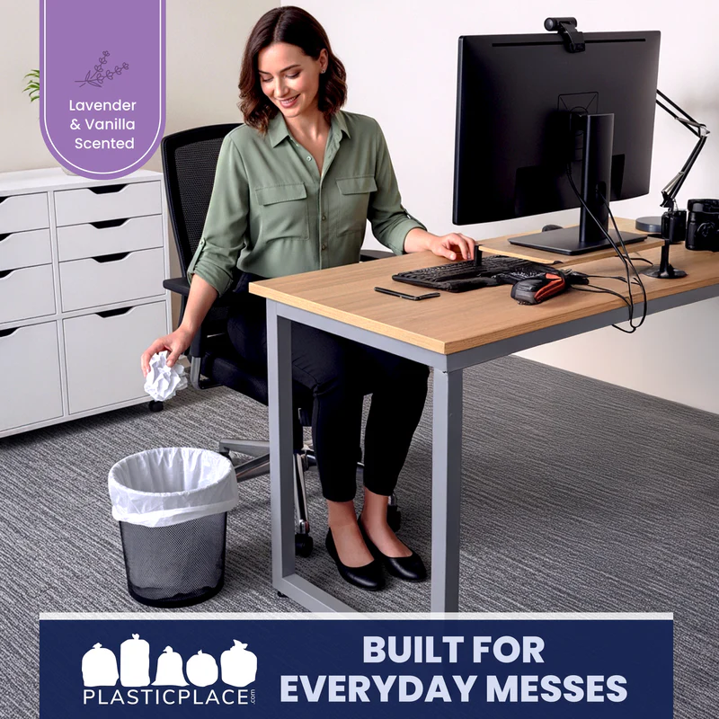 8 Gallon Drawstring Lavender & Vanilla Scented Bags - 0.7 Mil - 200/Case