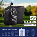 55 Gallon Rubbermaid Compatible Trash Bags - 1.5 Mil - 100/Case