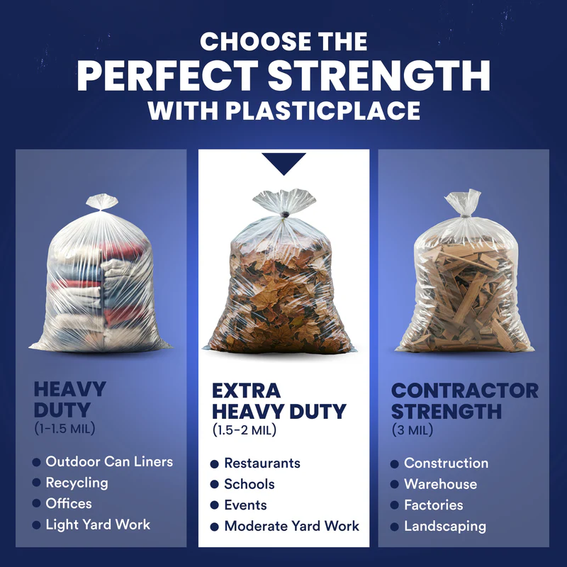 55-60 Gallon Trash Bags - 1.5 Mil - 50/Case