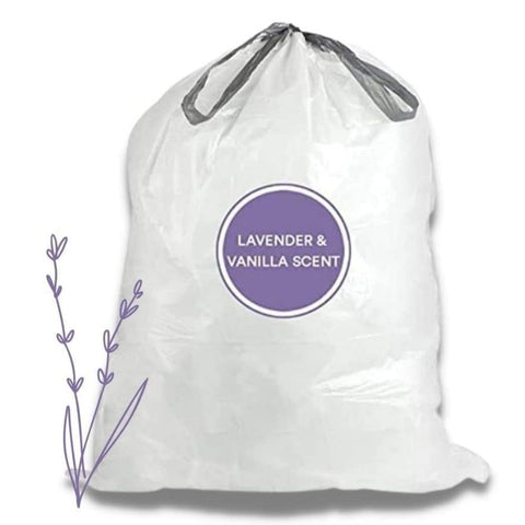 13 Gallon Extra Tall Drawstring Lavender & Vanilla Scented Bags - 1.2 Mil - 50/Case