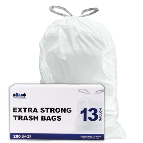 13 Gallon Drawstring Bags - 1.2 Mil - 200/Case