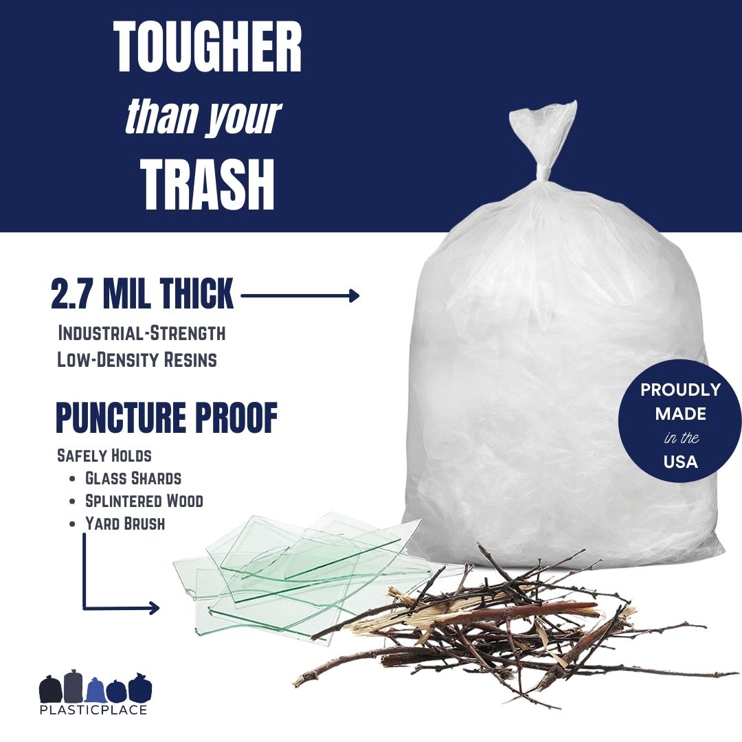 65 Gallon Extra Heavy Trash Bags - Plasticplace