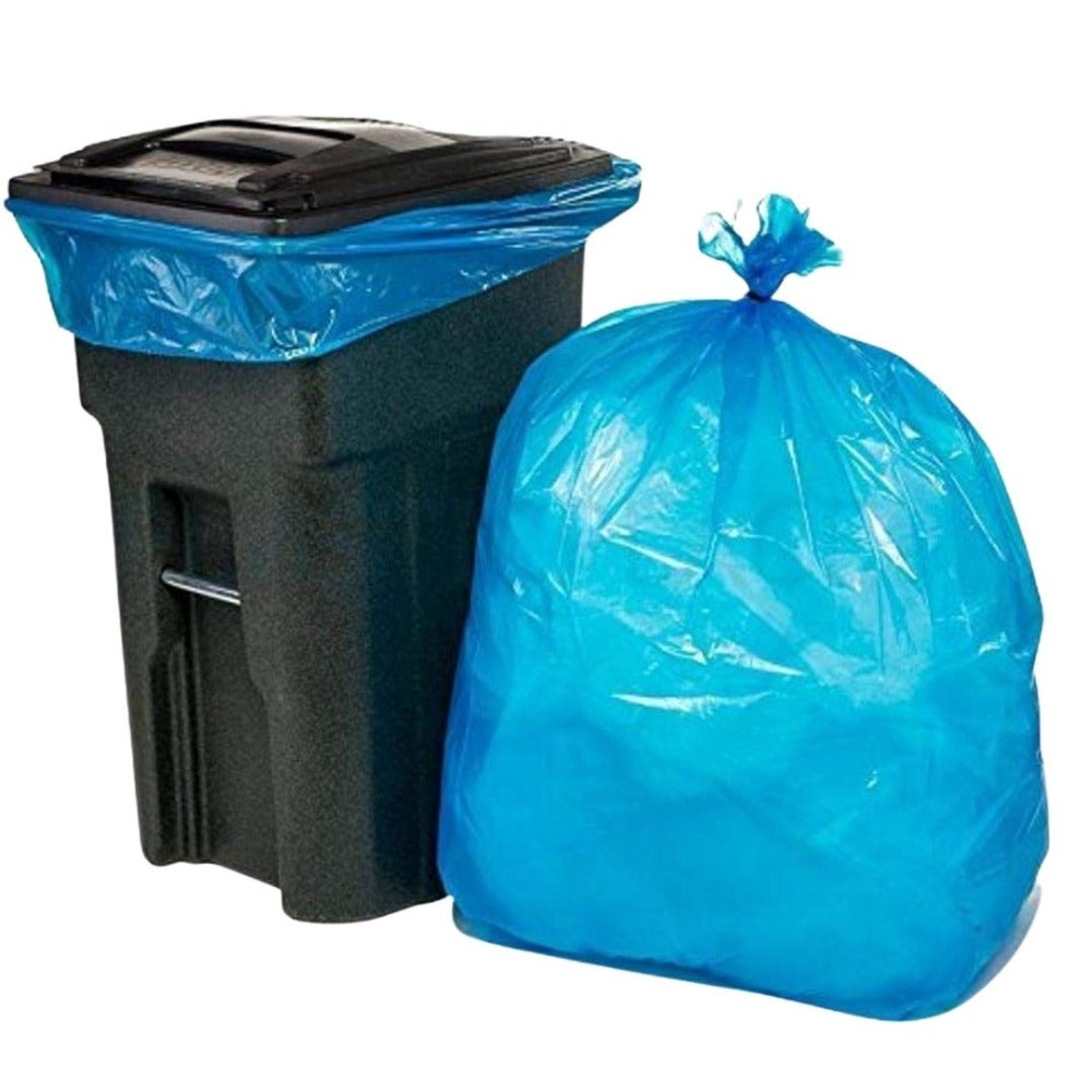 Plasticplace 50 in. x 48 in. 65 gal. 1.5 Mil Blue Recycling Trash Bags (50-Count)