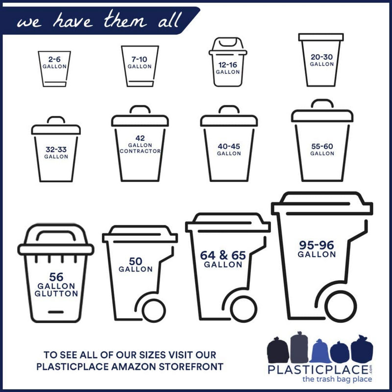 65 Gallon Trash Bags - Plasticplace