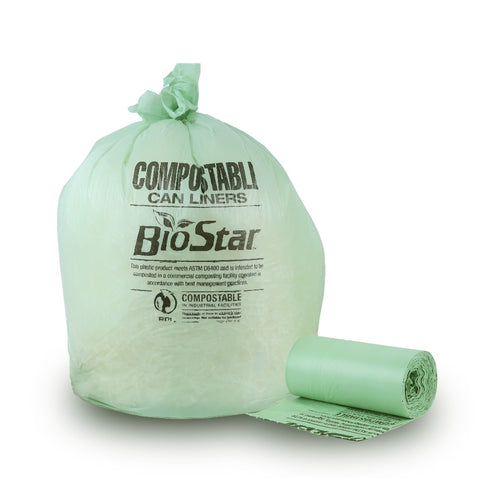 12-16 Gallon Compostable Trash Bags - 0.9 Mil - 100/Case