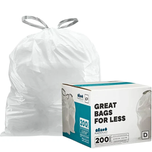 5.2 Gallon SimplehumanÂ®* Compatible Trash Bags Code D - Plasticplace