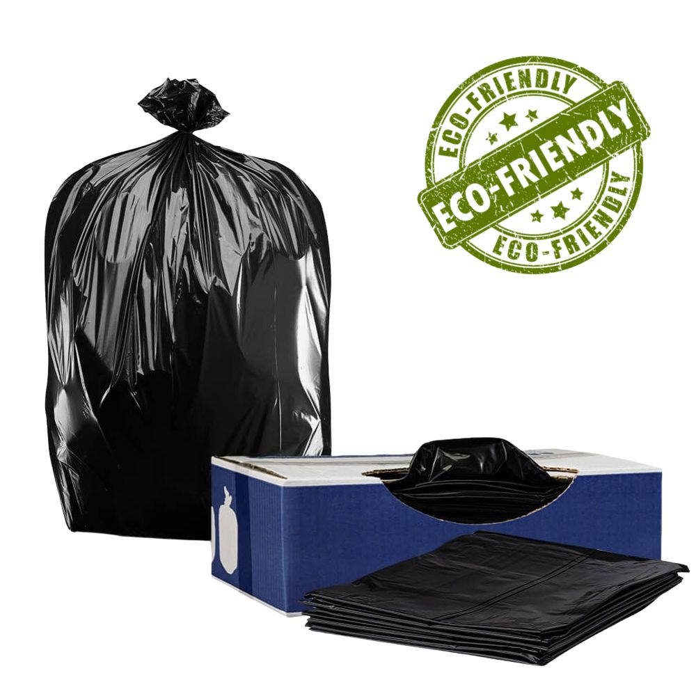 Plasticplace 12-16 gal. Black Eco-Friendly Trash Bags (Case of 250)