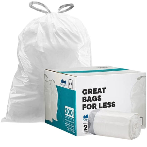 Simplehuman®* Compatible Trash Bags - Code H - 8-9 Gallon - 200/Case