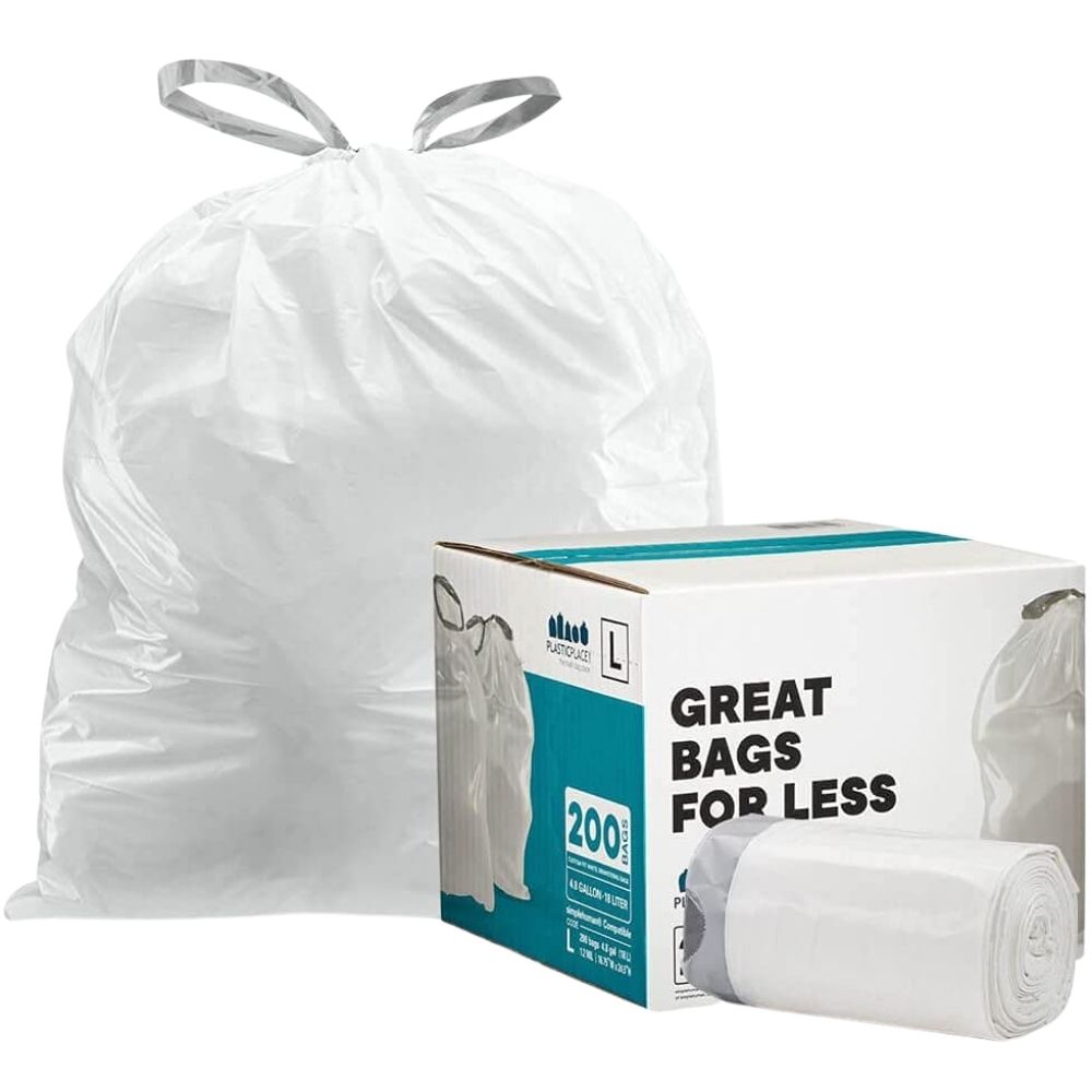 Extreme Consumer Products Heavy Duty Kitchen Garbage Bag Liners, 4.2-4.8 Gallon, Compatible with simplehuman K Trash Bags, Durable Plastic with
