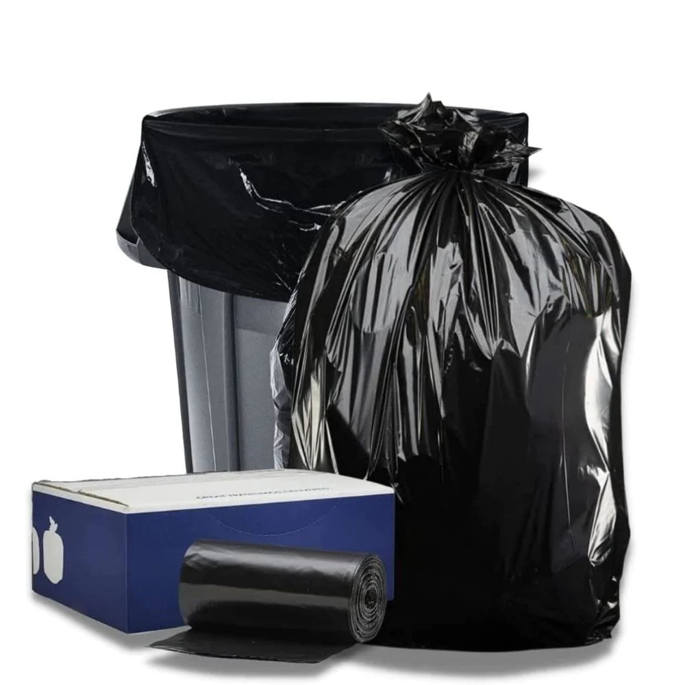 25/Count 61'W X 68'H 95-96 Gallon Heavy Duty Clear Trash Bags