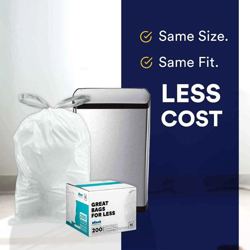 5.2 Gallon SimplehumanÂ®* Compatible Trash Bags Code E - Plasticplace