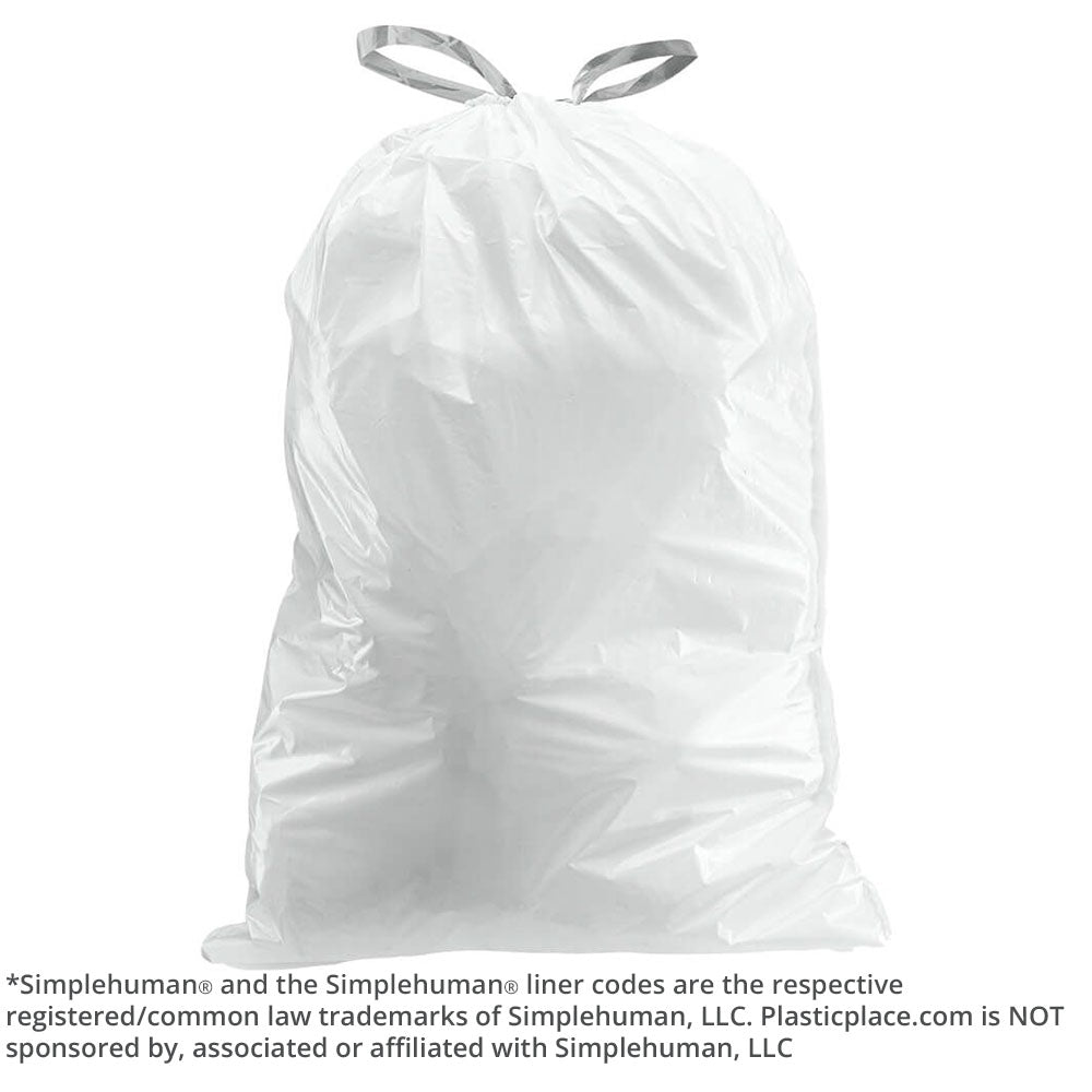 14.5-21 Gallon SimplehumanÂ®* Compatible Trash Bags Code U - Plasticplace