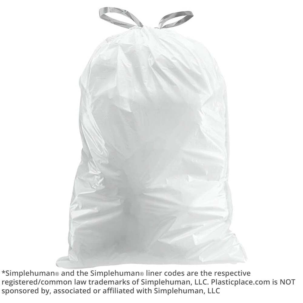 10-10.5 Gallon SimplehumanÂ®* Compatible Trash Bags Code J - Plasticplace