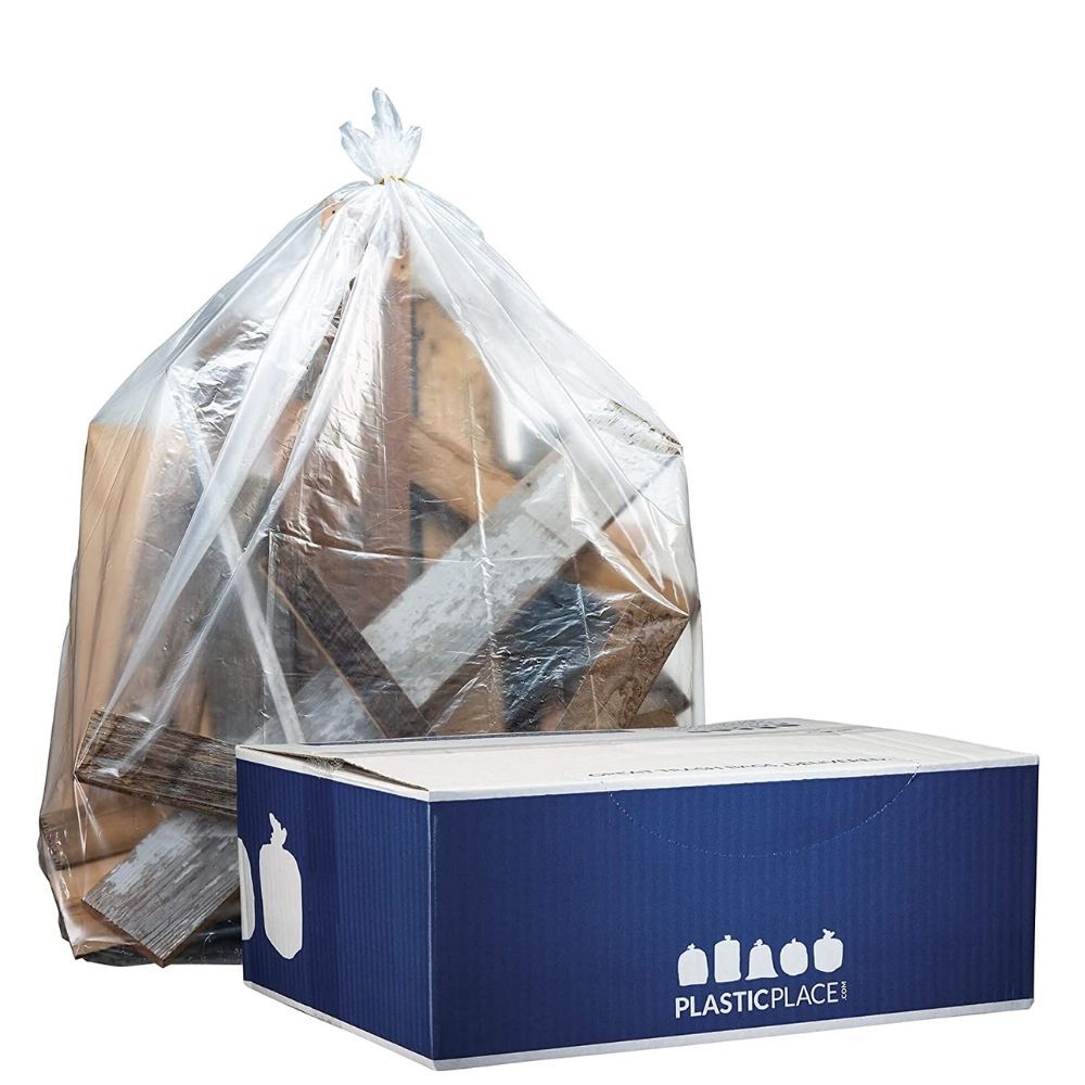 55-60 Gallon Clear Trash Bags 38x63 1.9 Mil 50 Bags-2285