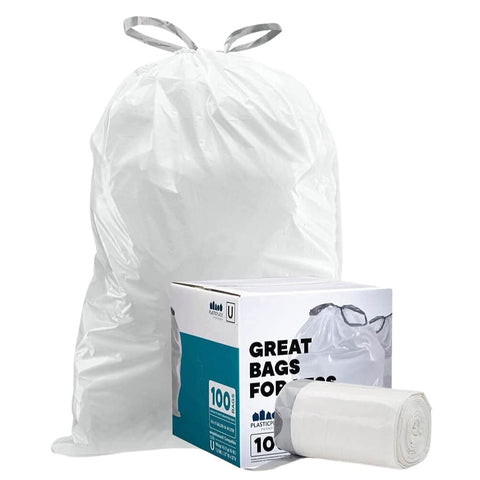 Simplehuman®* Compatible Trash Bags - Code U - 14.5-21 Gallon - 100/Case