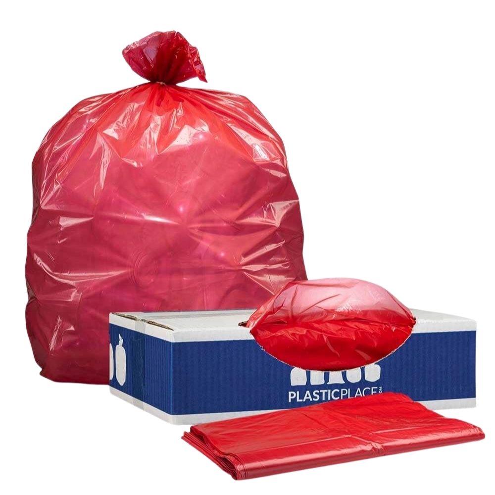 5560 Gallon Red Trash Bags, 1.5 Mil T55120RD Plasticplace Plasticplace Trash Bags for