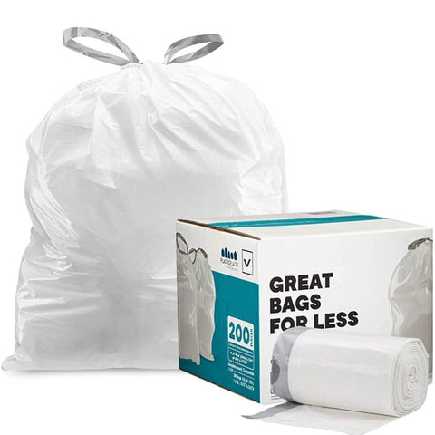 Simplehuman Compatible Blue Trash Bags - Code V - 4.2-4.8 Gallon