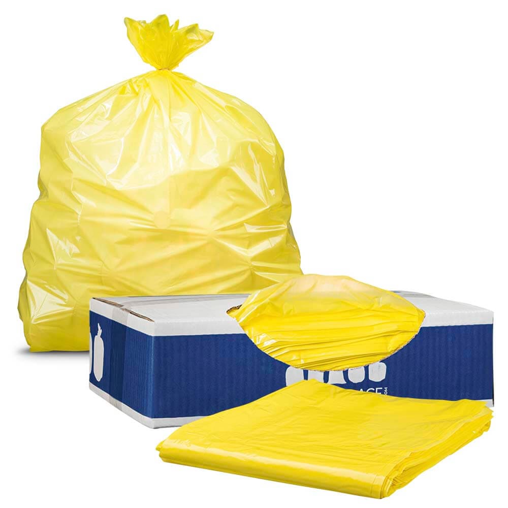 44 Gallon Yellow Infectious Linen Trash Bags - 1.3 Mil