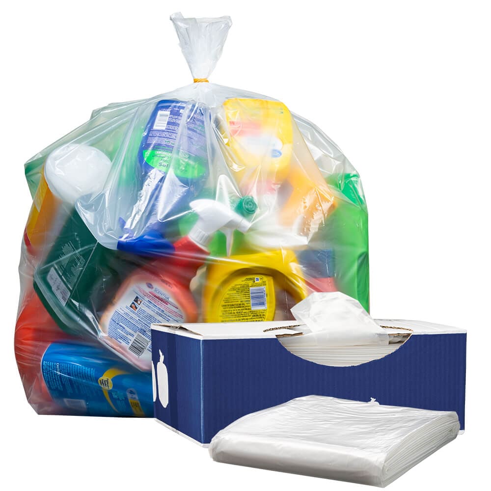 Plasticplace 64-65 Gallon Recycling Trash Bags For Toter │1.5 Mil Plasticplace 64-65 Gallon Recycling Trash Bags For Toter │1.5 Mil