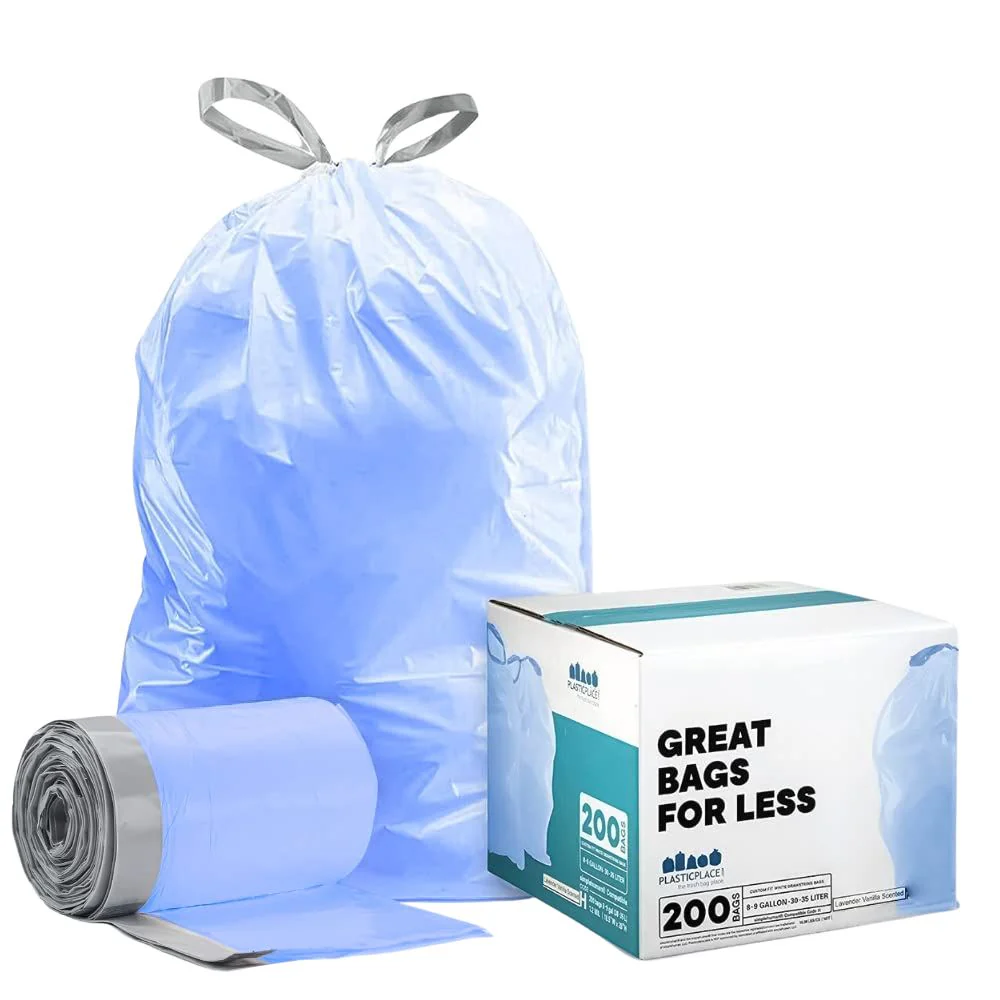 8-9 Gallon SimplehumanÂ®* Compatible Blue Trash Bags Code H - Plasticplace