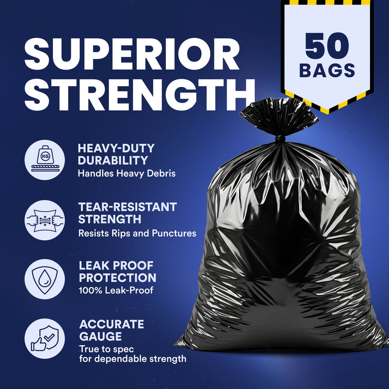 42 Gallon Contractor Bags - 4.0 Mil - 50/Case