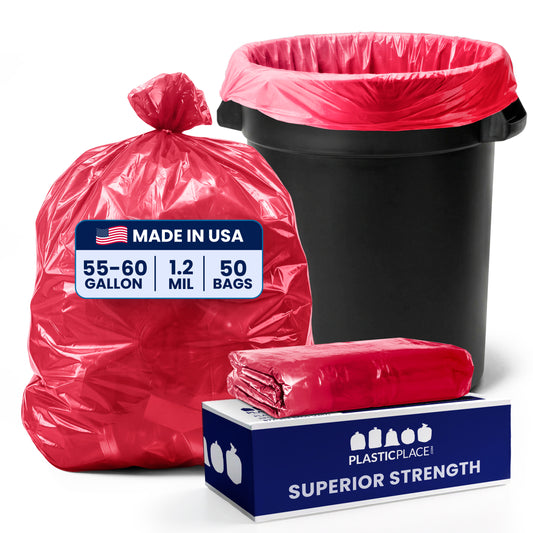 55-60 Gallon Trash Bags - 1.2 Mil - 50/Case