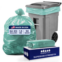 64 Gallon Toter Compatible Trash Bags - 1.5 Mil - 50/Case