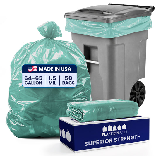 64 Gallon Toter Compatible Trash Bags - 1.5 Mil - 50/Case