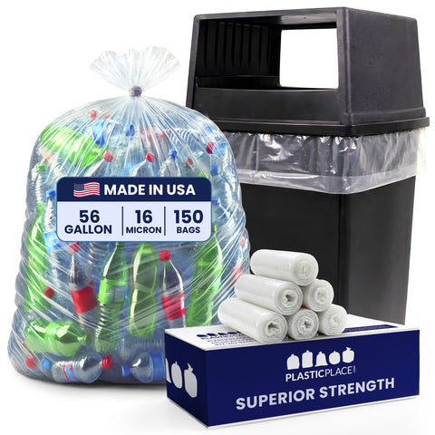 56 Gallon Glutton High Density Bags - 16 Micron - 150/Case