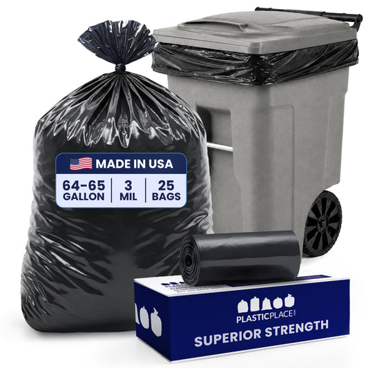 64 Gallon Toter® Compatible Trash Bags - 3.0 Mil - 25/Case