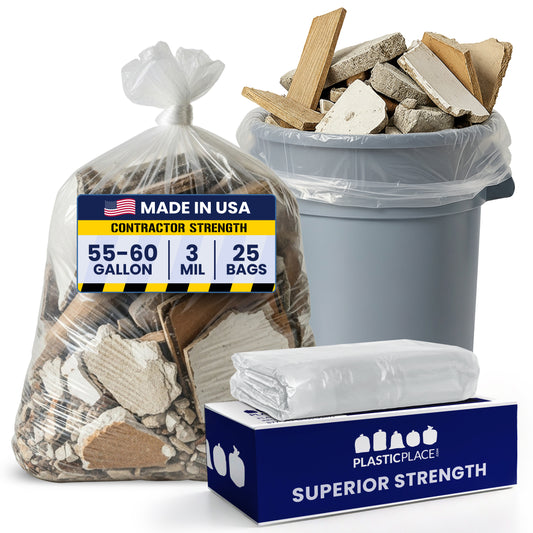 55-60 Gallon Trash Bags - Clear