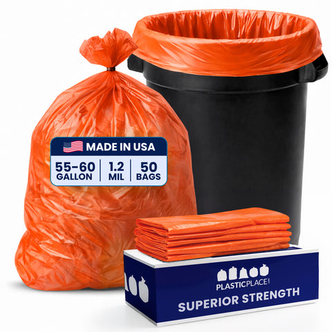 55-60 Gallon Trash Bags - 1.2 Mil - 50/Case
